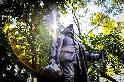 youthful franklin statue